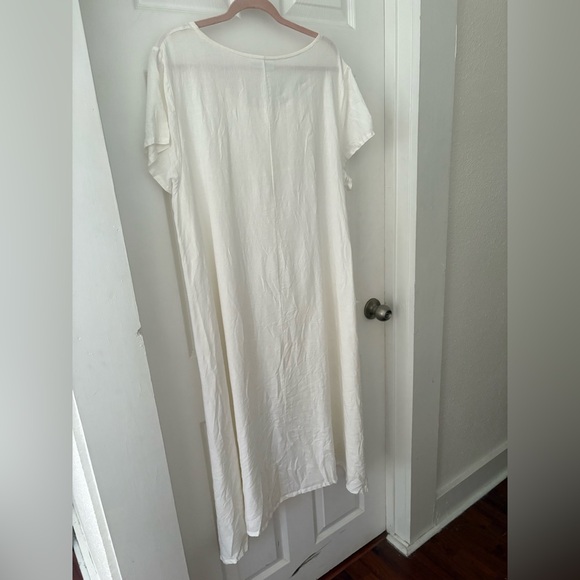 Bryn Walker Cream White Linen Midi Dress - Picture 3 of 10